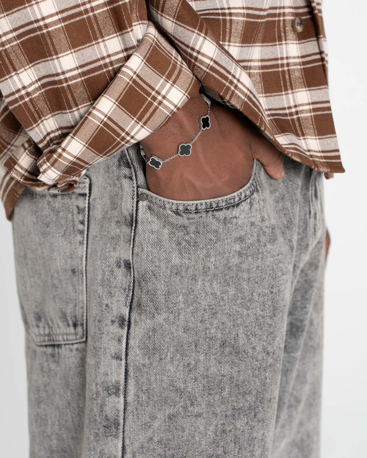 Baggy Denim Jeans Washed Grey